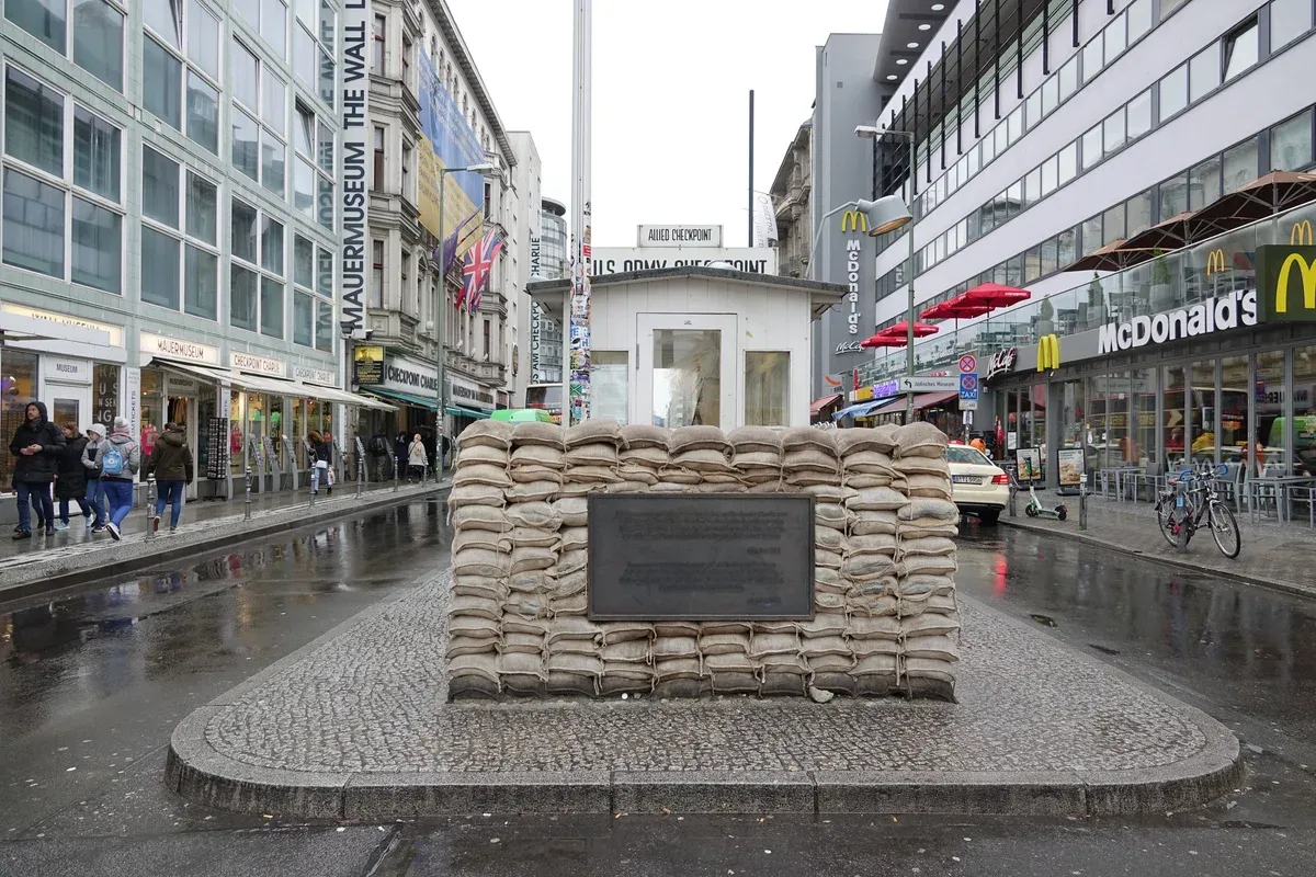 Checkpoint Charlie in Berlin on a WW2 and Cold War itinerary